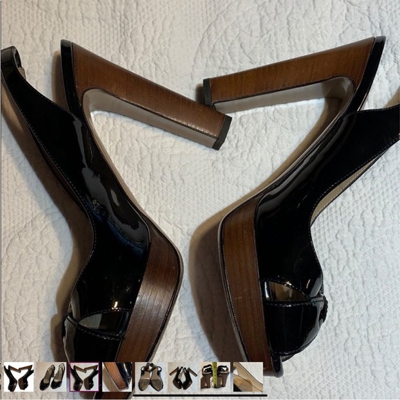 Valentino Garavani Patent Slingback Bow Platform w/Block heel. Size 38.5/ 8 - Picture 5 of 10